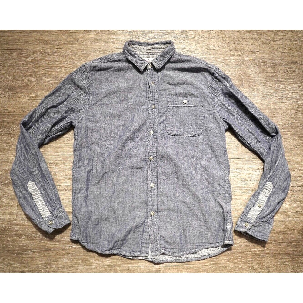 AG Adriano Goldschmied Shirt Womens Medium Blue Button Long Sleeve Casual Lounge
